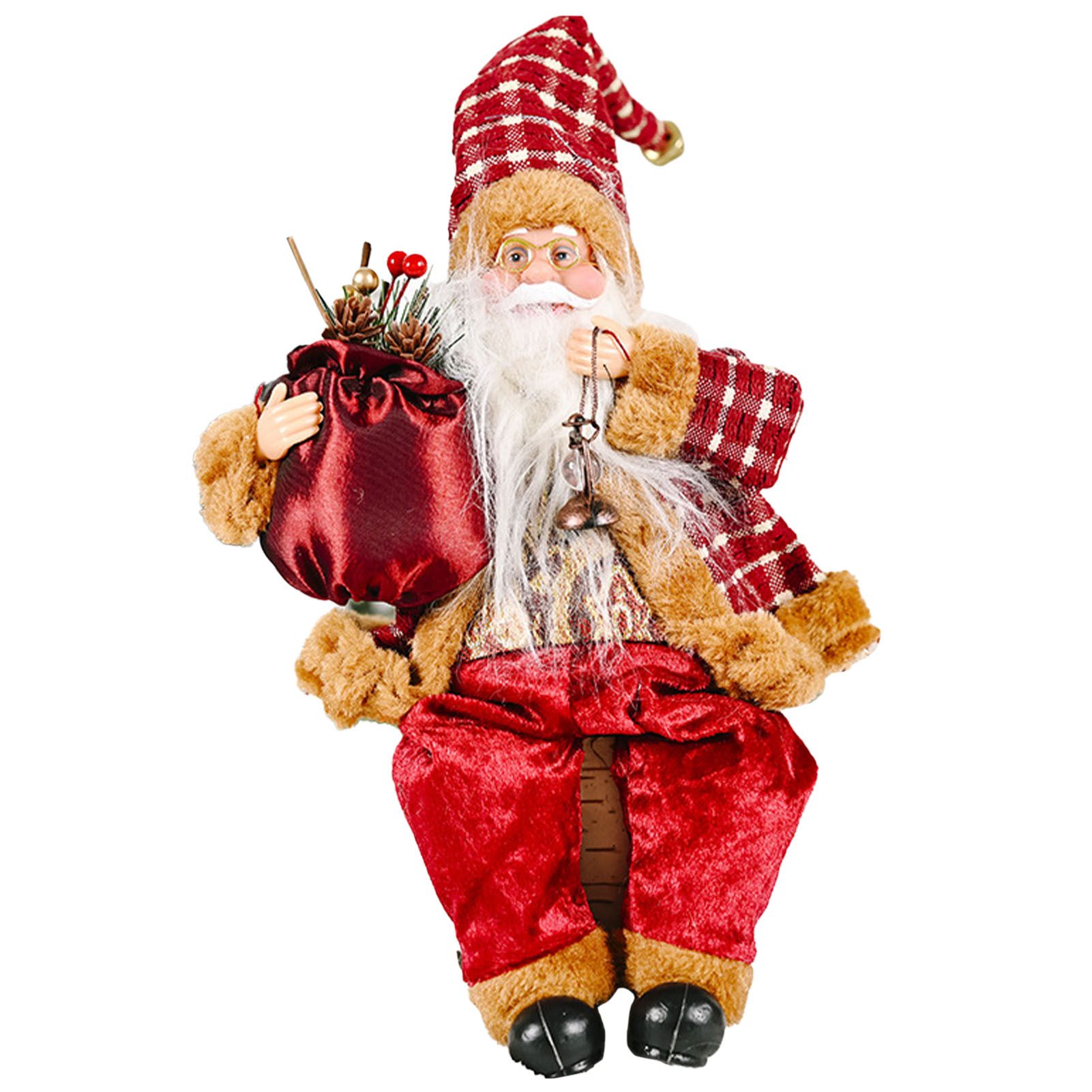 Santa Decoration Cute Image Santa Figurines Doll Toy Holiday Style Tabletop view 3