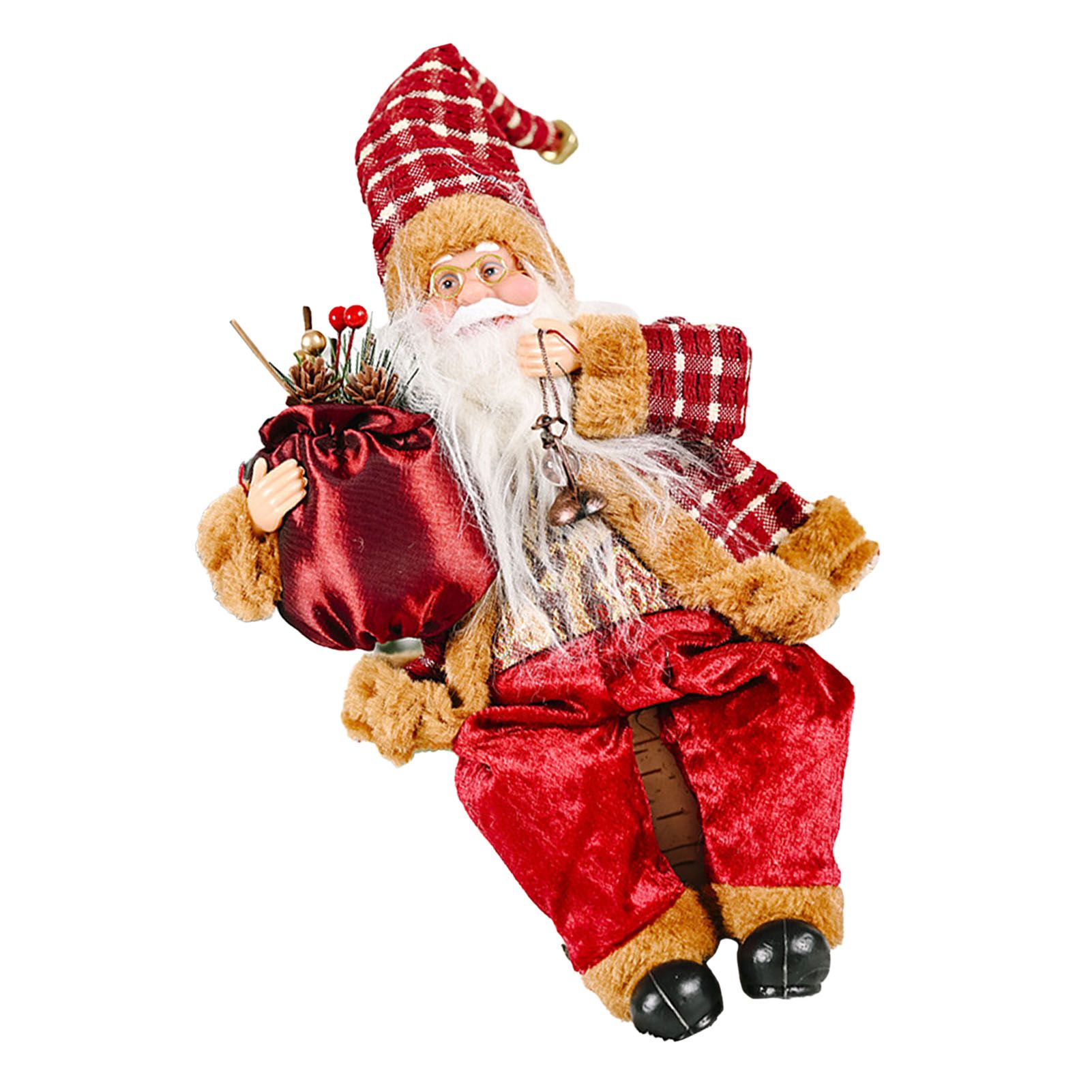 Santa Decoration Cute Image Santa Figurines Doll Toy Holiday Style Tabletop view 4