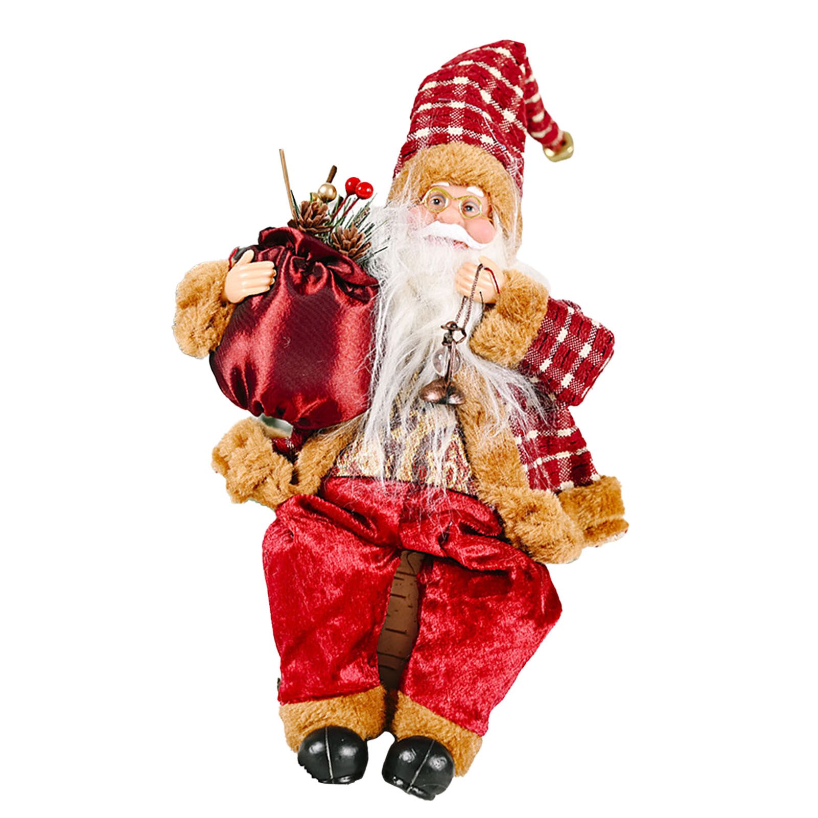 Santa Decoration Cute Image Santa Figurines Doll Toy Holiday Style Tabletop view 6