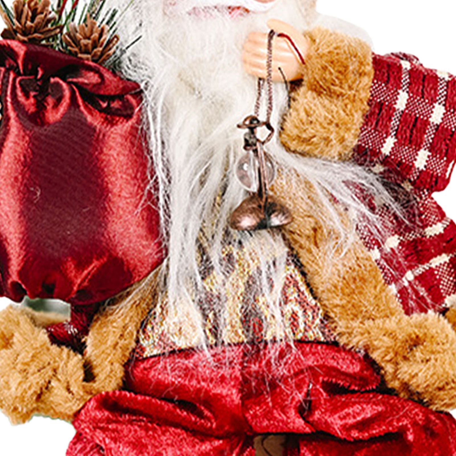 Santa Decoration Cute Image Santa Figurines Doll Toy Holiday Style Tabletop view 7
