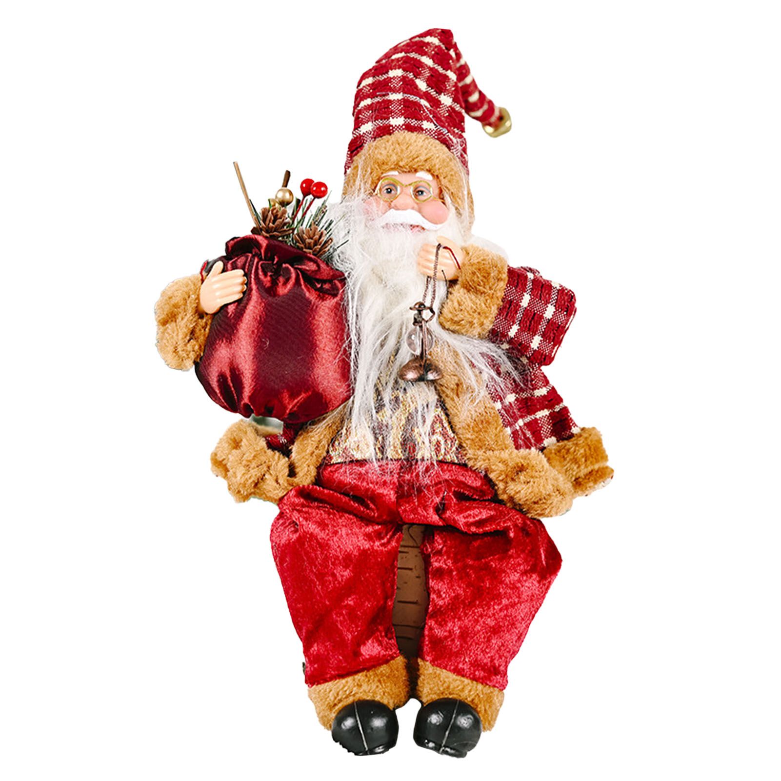 Santa Decoration Cute Image Santa Figurines Doll Toy Holiday Style Tabletop view 8