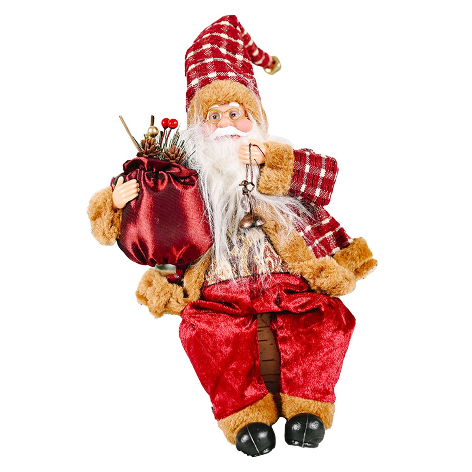 Santa Decoration Cute Image Santa Figurines Doll Toy Holiday Style Tabletop view 9