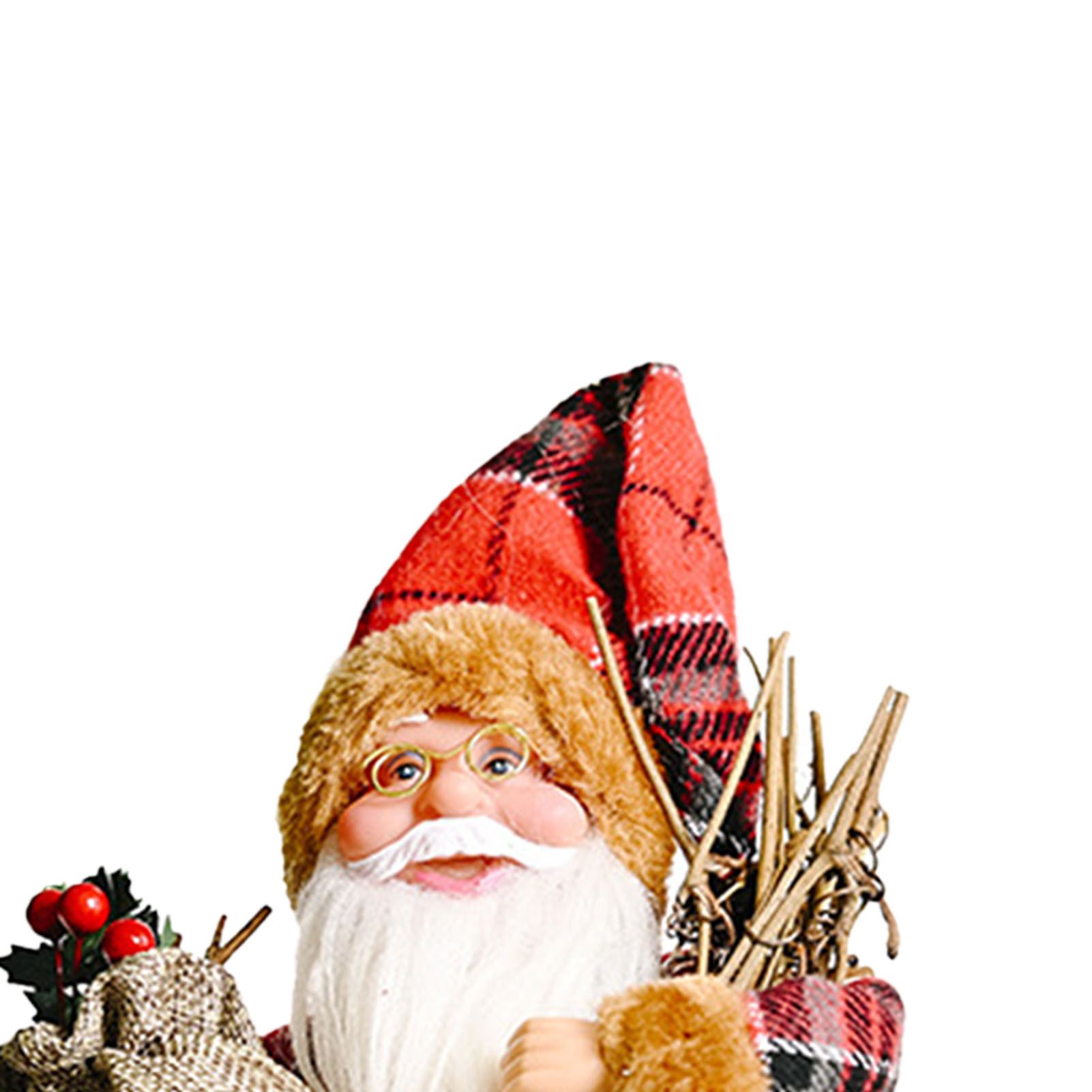 Santa Decoration Cute Image Santa Figurines Doll Toy Holiday Style Tabletop view 2