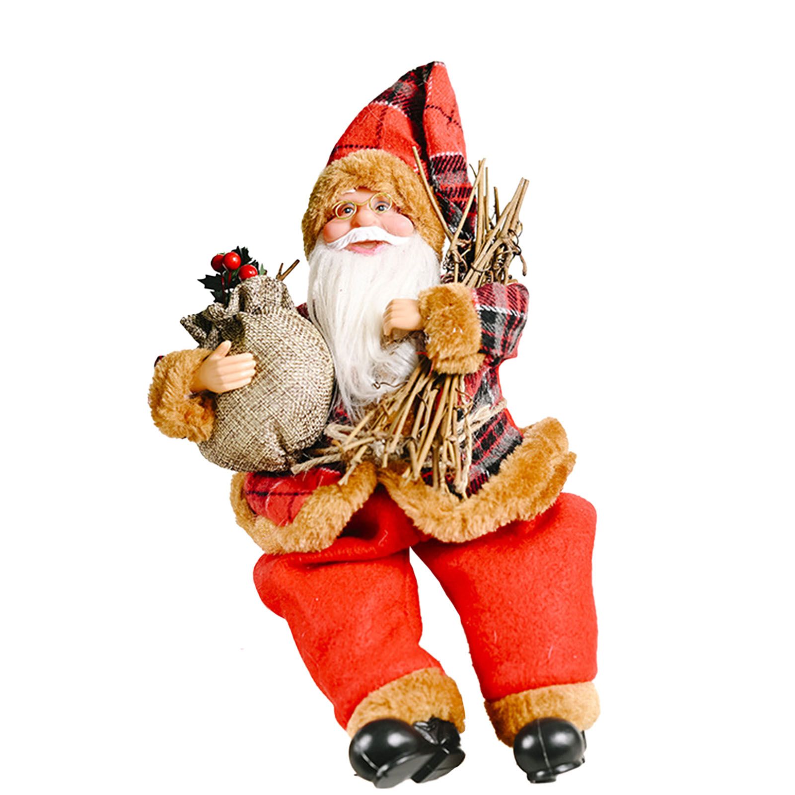 Santa Decoration Cute Image Santa Figurines Doll Toy Holiday Style Tabletop view 3