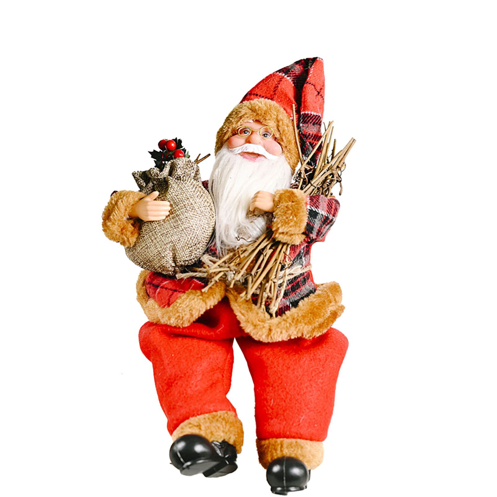 Santa Decoration Cute Image Santa Figurines Doll Toy Holiday Style Tabletop view 5