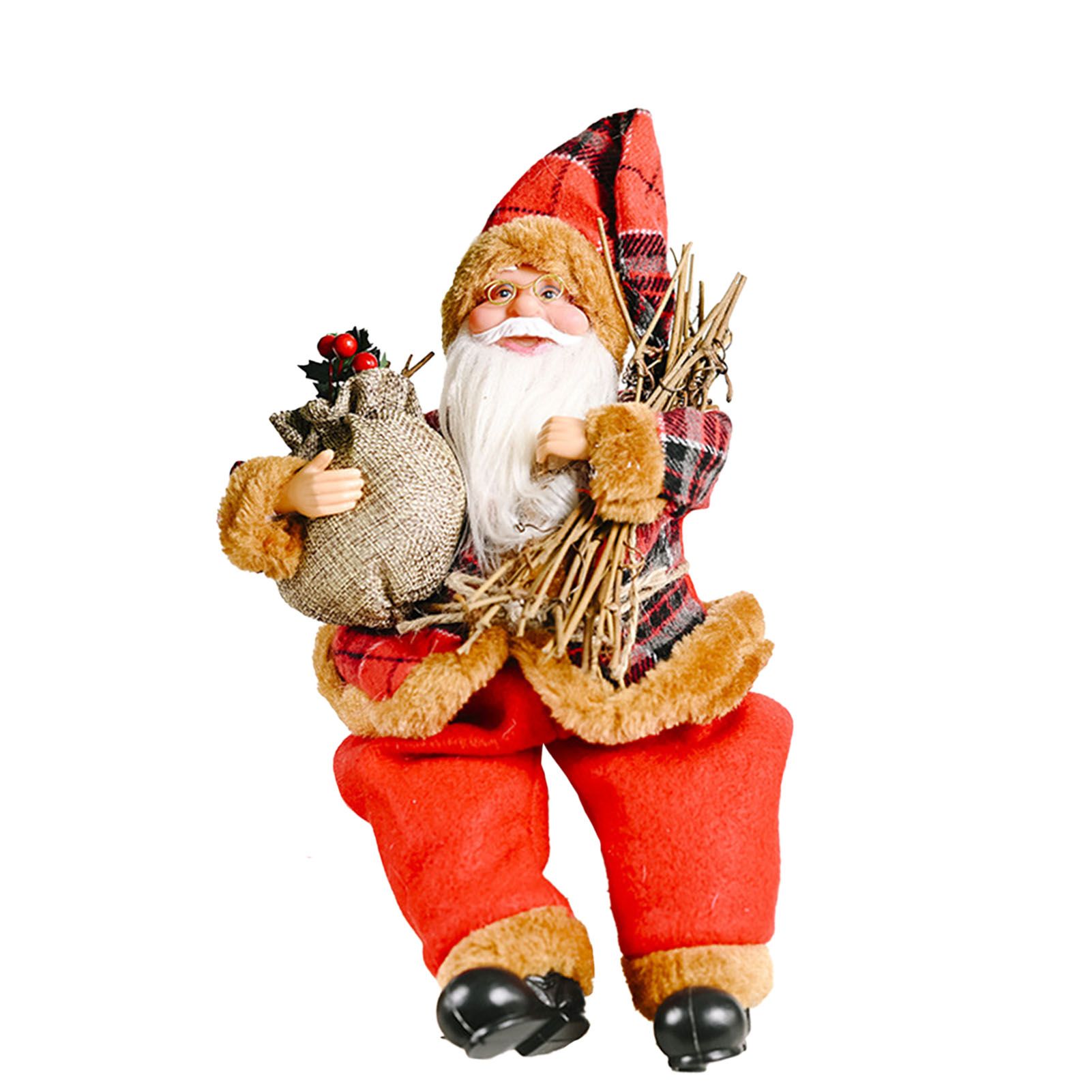 Santa Decoration Cute Image Santa Figurines Doll Toy Holiday Style Tabletop view 6