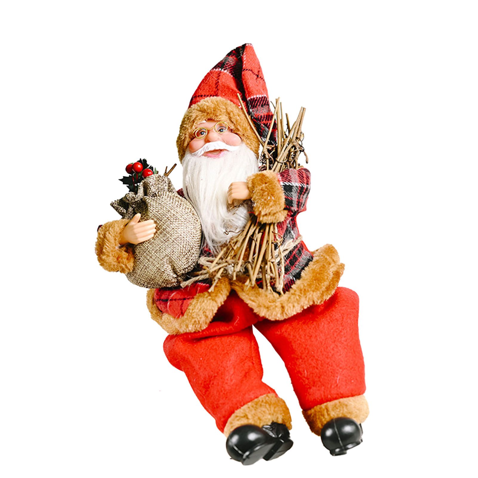 Santa Decoration Cute Image Santa Figurines Doll Toy Holiday Style Tabletop view 7