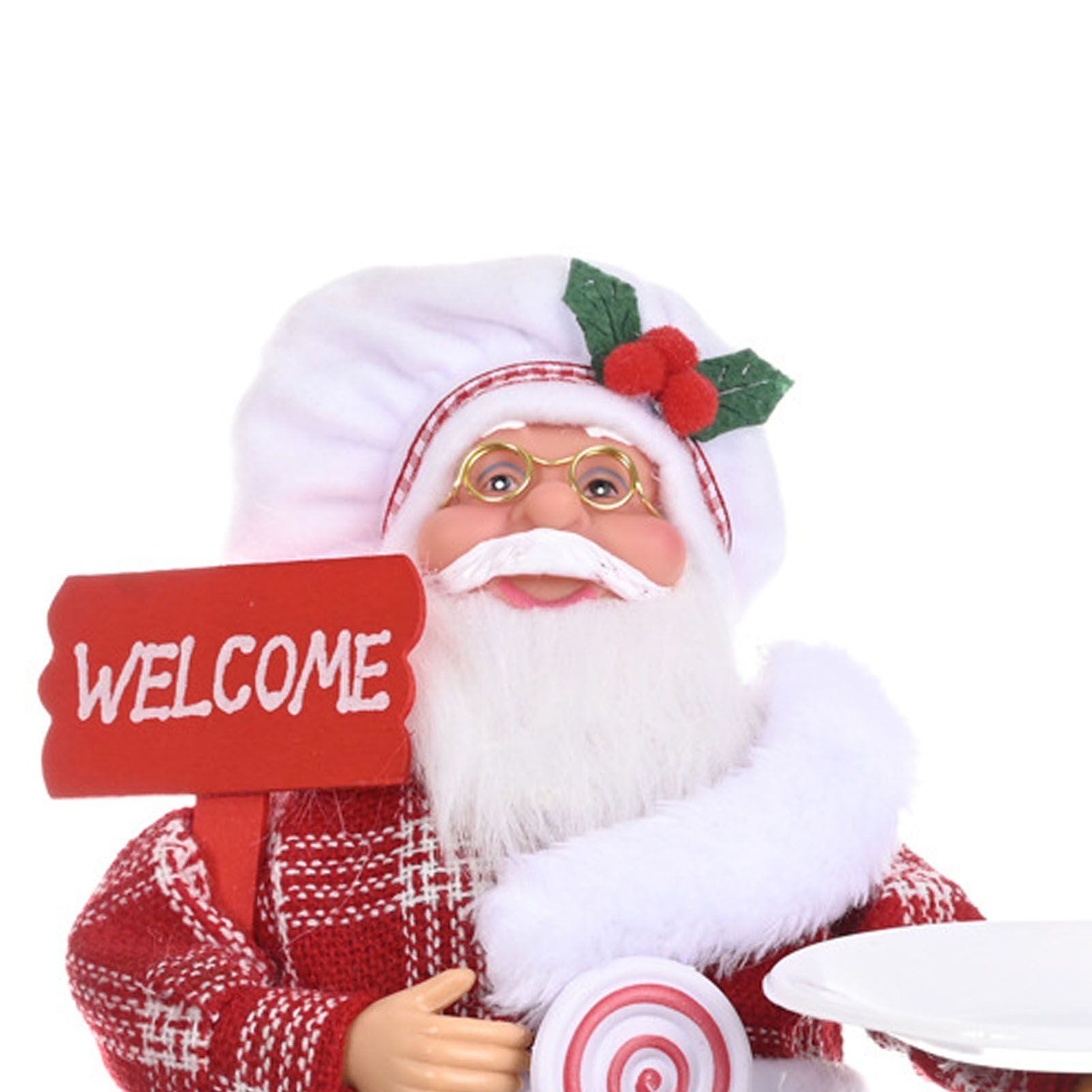 Santa Decoration Cute Image Santa Figurines Doll Toy Holiday Style Tabletop view 2
