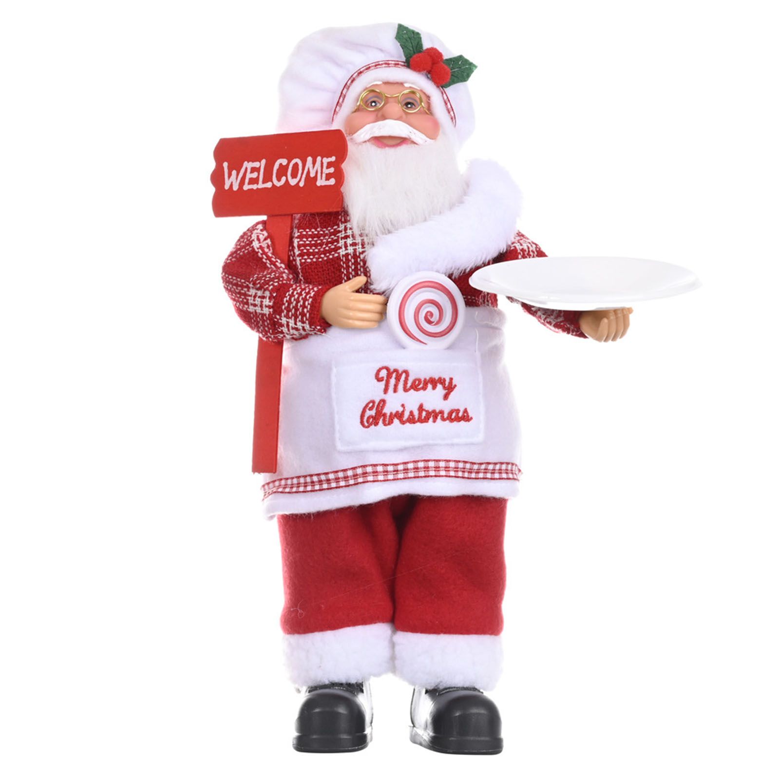 Santa Decoration Cute Image Santa Figurines Doll Toy Holiday Style Tabletop view 3