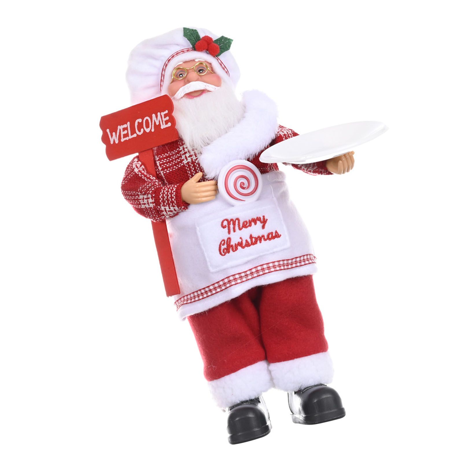 Santa Decoration Cute Image Santa Figurines Doll Toy Holiday Style Tabletop view 4