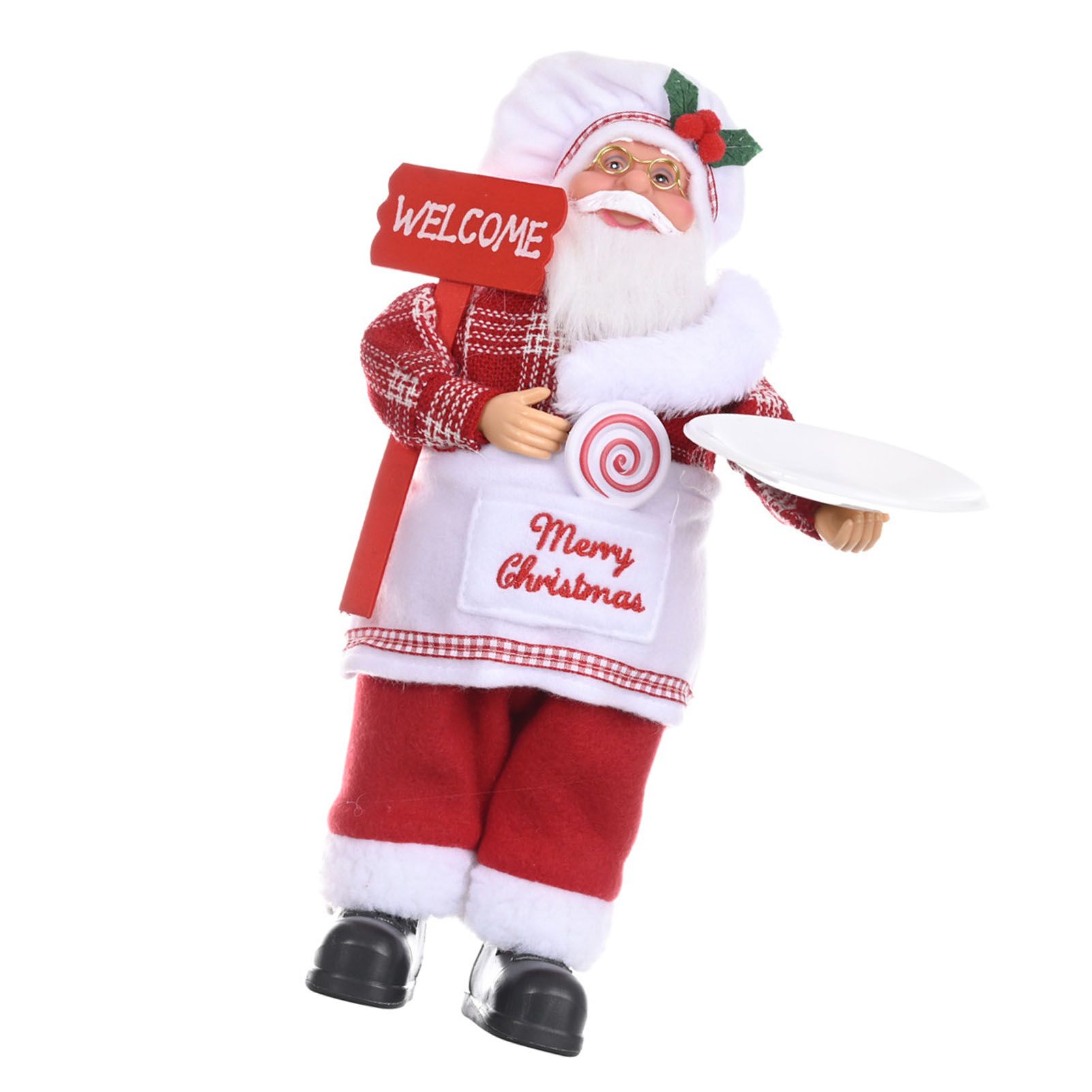 Santa Decoration Cute Image Santa Figurines Doll Toy Holiday Style Tabletop view 6