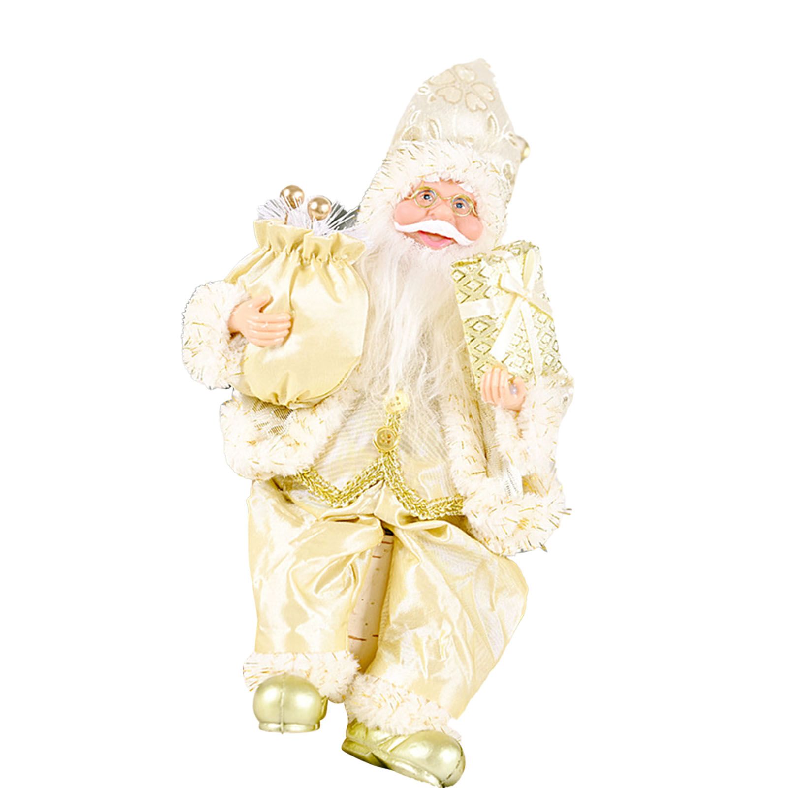 Santa Decoration Cute Image Santa Figurines Doll Toy Holiday Style Tabletop view 6