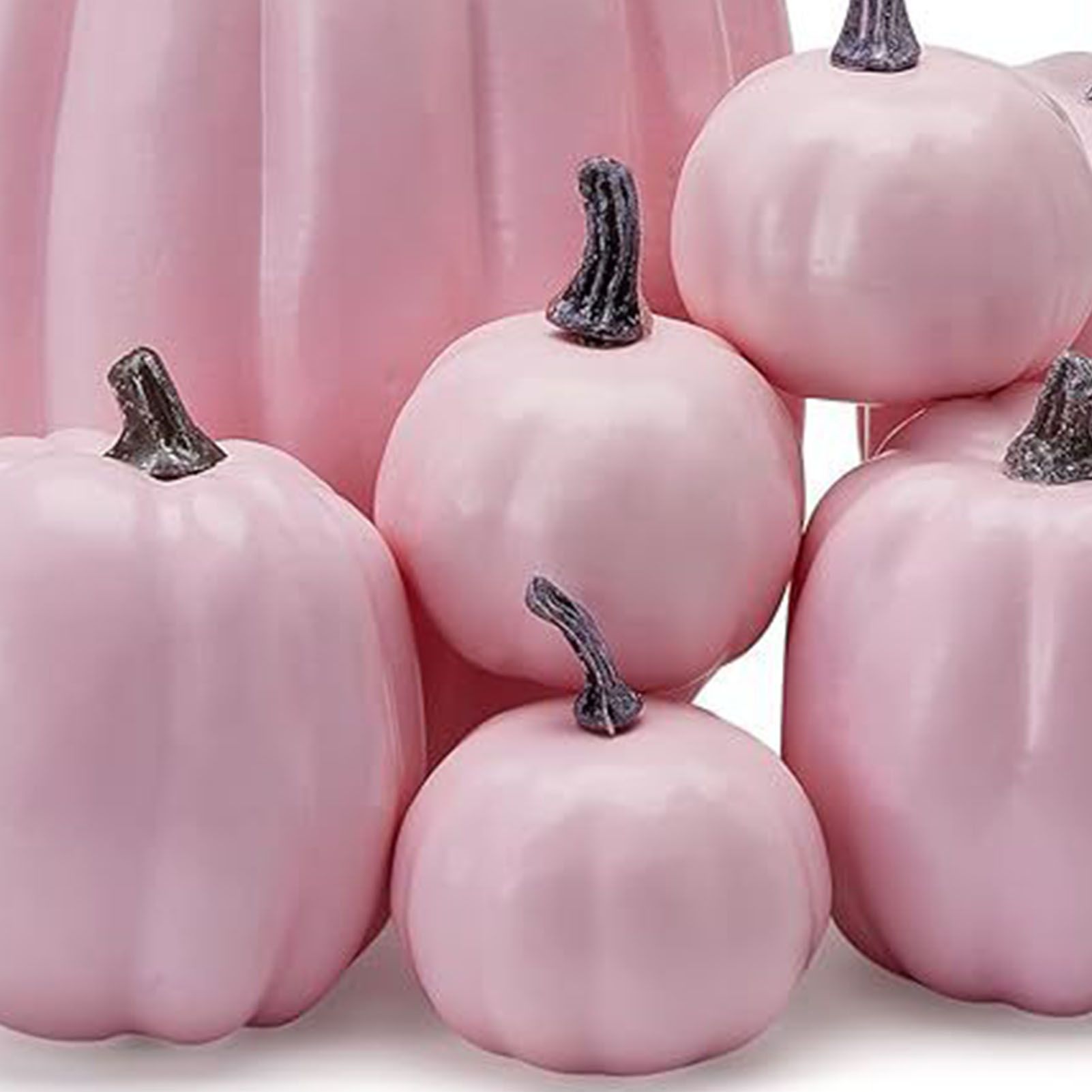 7pcs Assorted Sizes Pink Pumpkins Harvest Pumpkins Foam Fall Pumpkin Decor for view 5