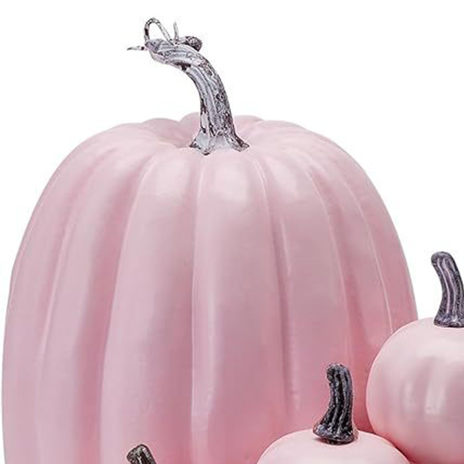 7pcs Assorted Sizes Pink Pumpkins Harvest Pumpkins Foam Fall Pumpkin Decor for view 7