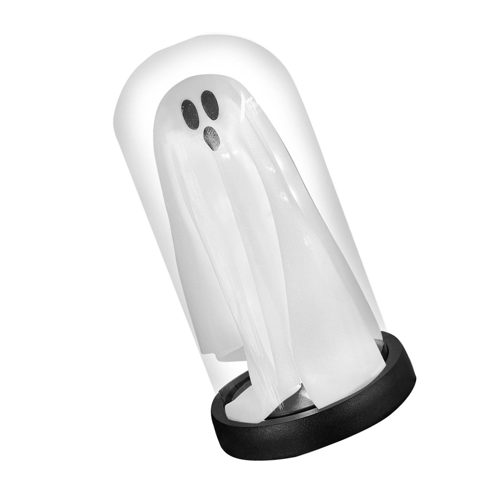 Light Up Ghost in Glass Cloche LED Lighted Cute Ghost Tabletop Ornament for view 4