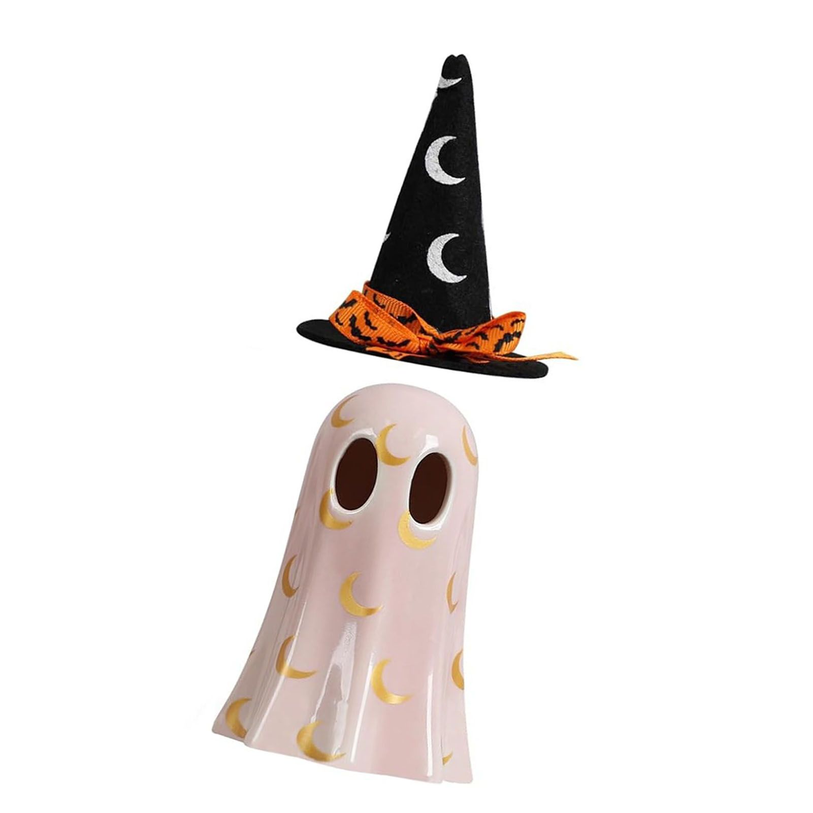Ghost Light Decor Light Up with Witch Hat All Hallow Day Indoor Home Table view 3