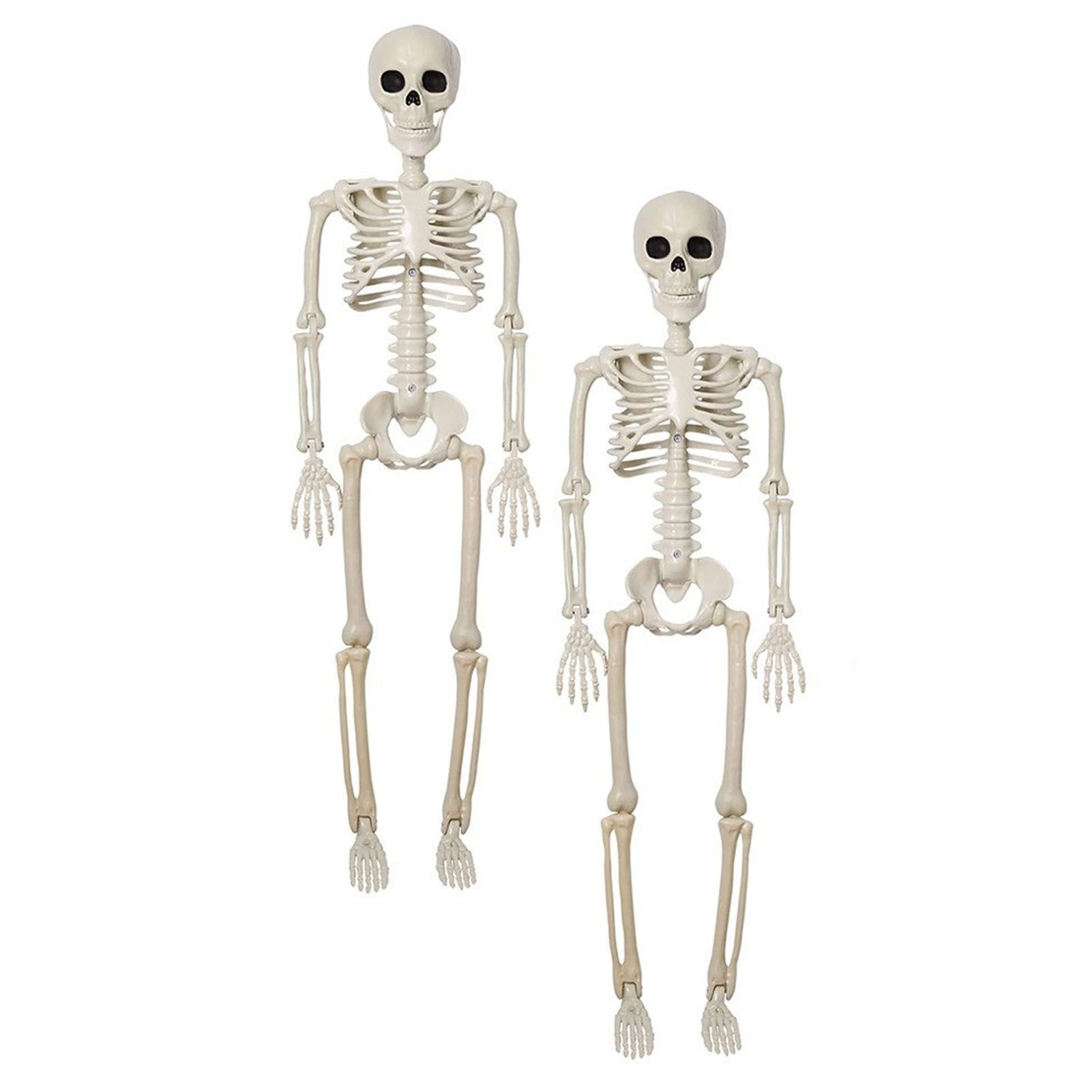 2PCS Skeleton Decorations 35.4 Inch Plastic Posable Spooky Full Body Skeleton — image 1