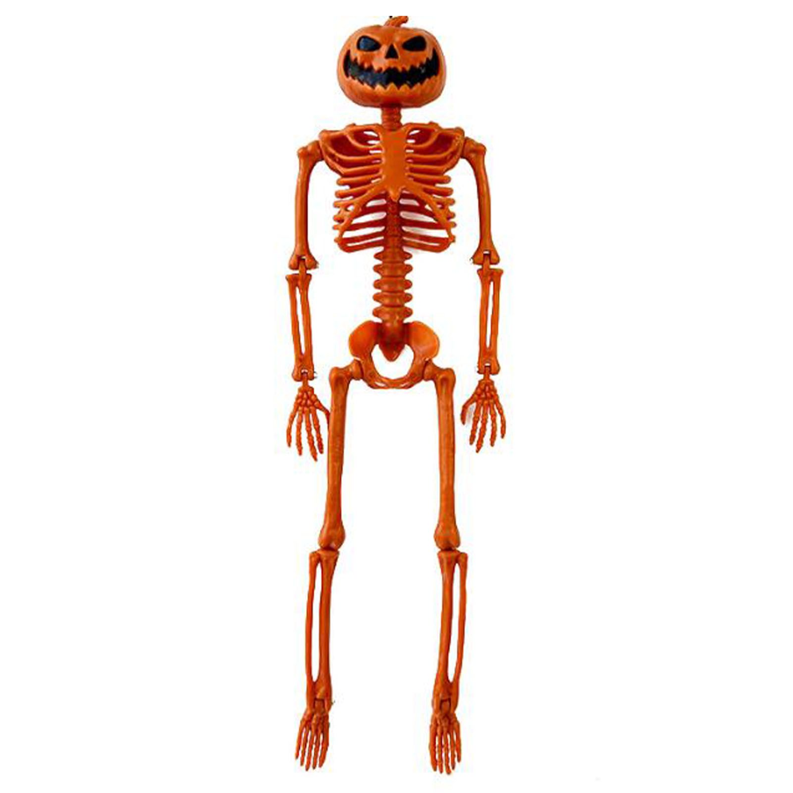 Human Skeleton 35.4in Plastic Realistic Creepy Pumpkin Skeleton for Decoration view 3