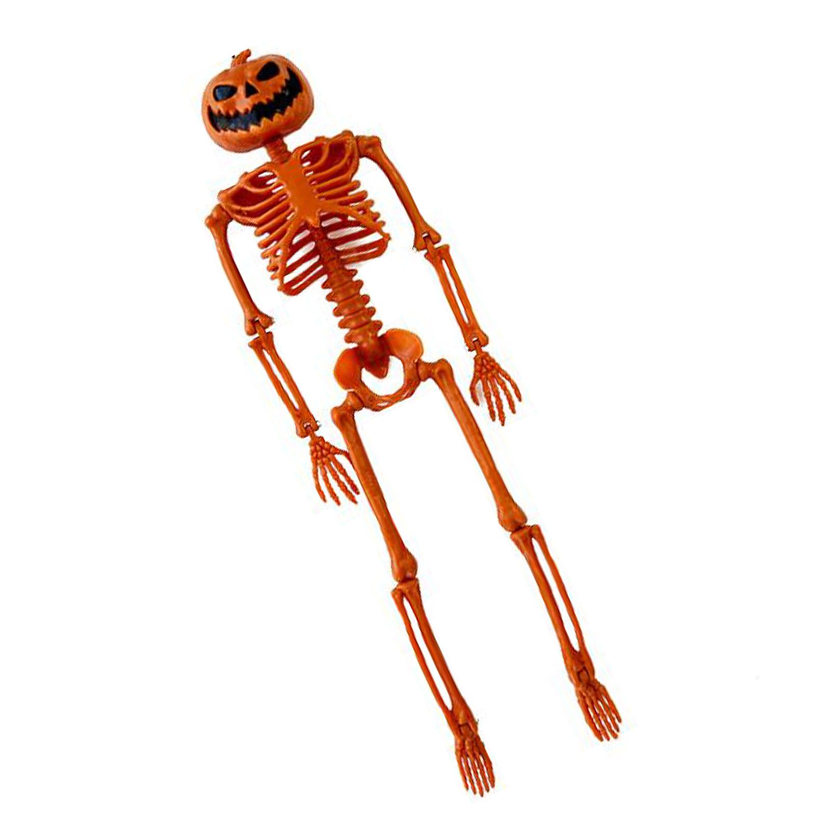 Human Skeleton 35.4in Plastic Realistic Creepy Pumpkin Skeleton for Decoration view 6