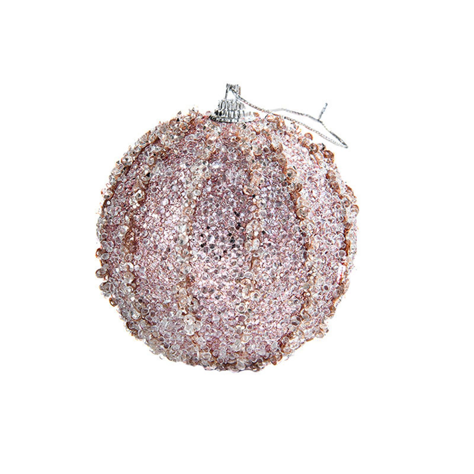 5 Pcs Xmas Tree Ball Ornament 8cm Diameter White Champagne Roseate Red Blue view 5