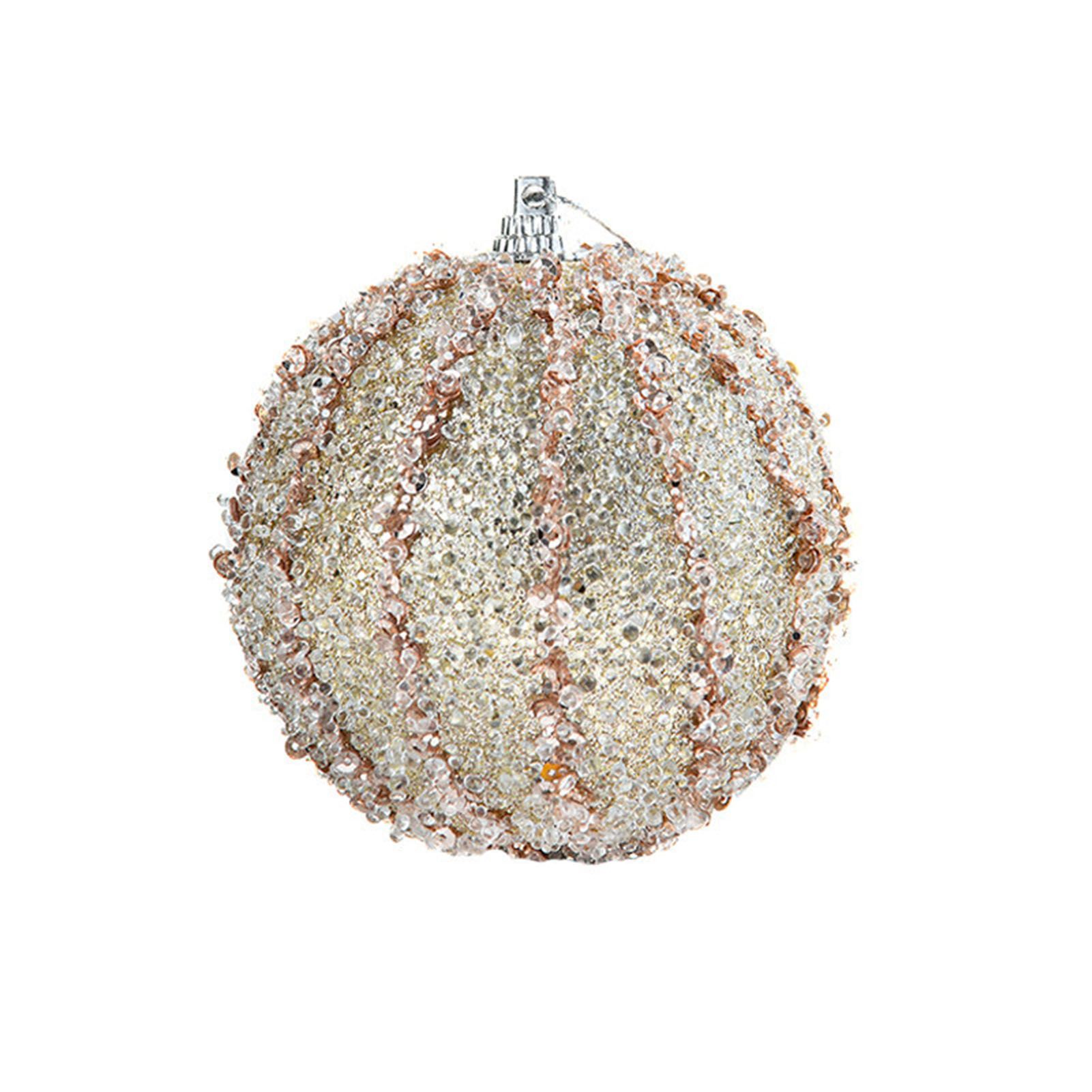 5 Pcs Xmas Tree Ball Ornament 8cm Diameter White Champagne Roseate Red Blue view 7