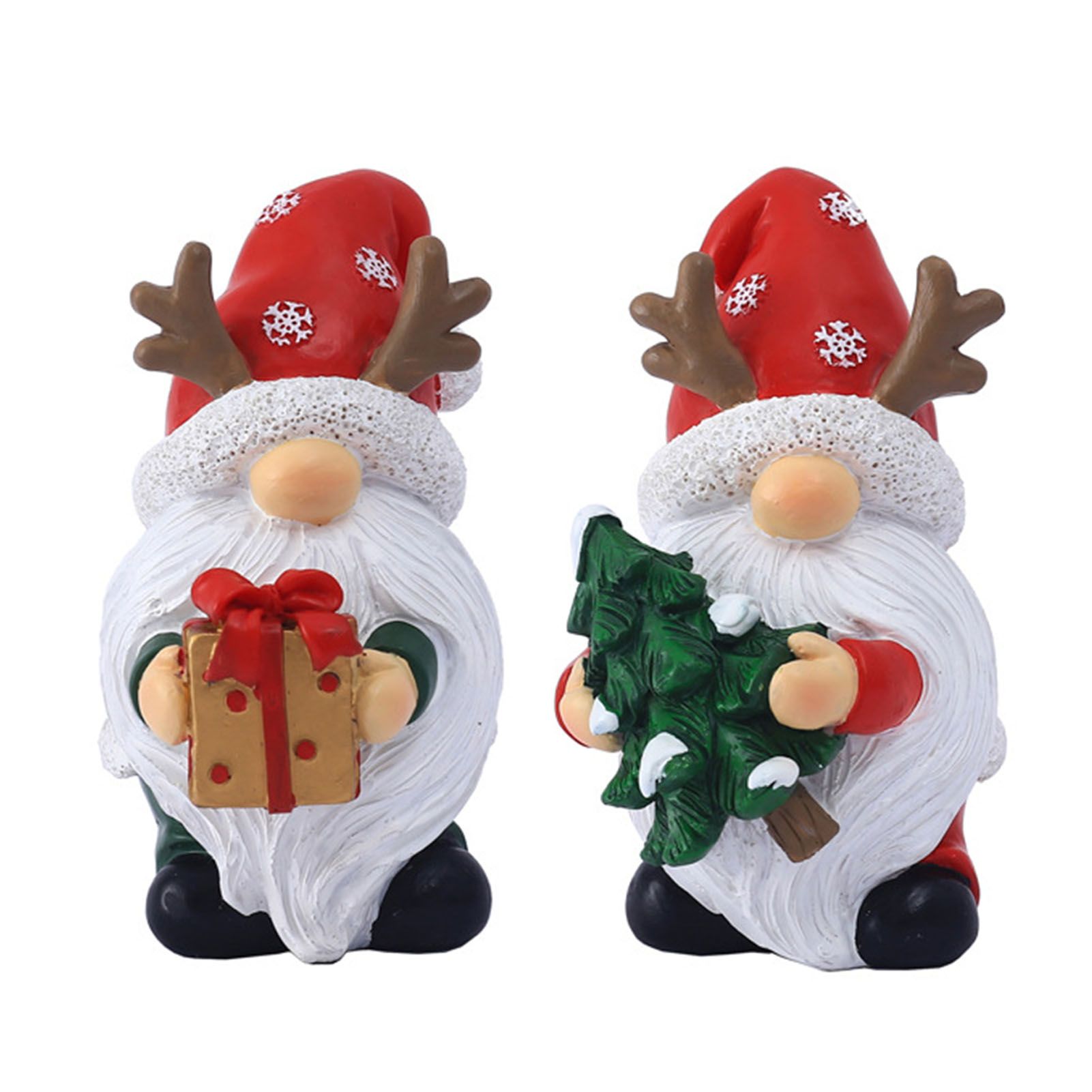 2Pcs Santa Ornament Xmas Statue Art Craft Room Tabletop Display Winter New view 2