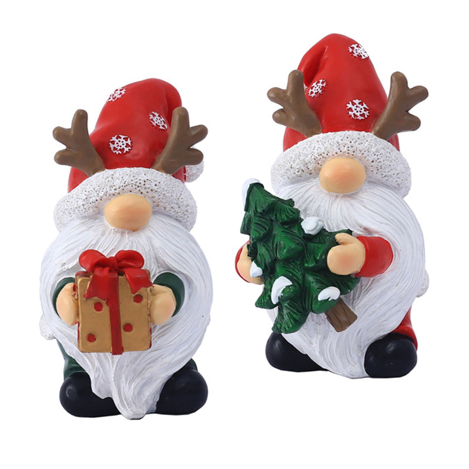 2Pcs Santa Ornament Xmas Statue Art Craft Room Tabletop Display Winter New view 3