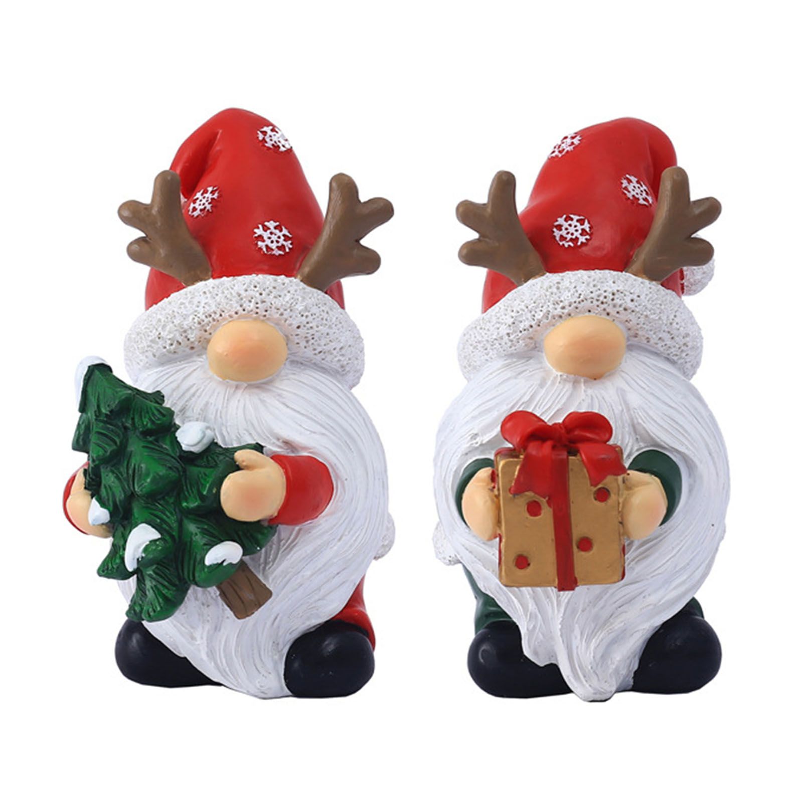 2Pcs Santa Ornament Xmas Statue Art Craft Room Tabletop Display Winter New view 4