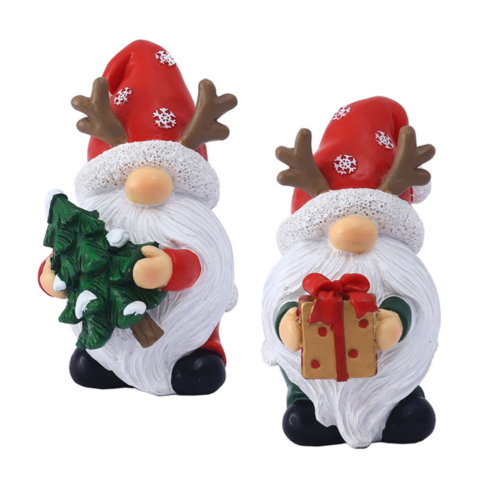 2Pcs Santa Ornament Xmas Statue Art Craft Room Tabletop Display Winter New view 5