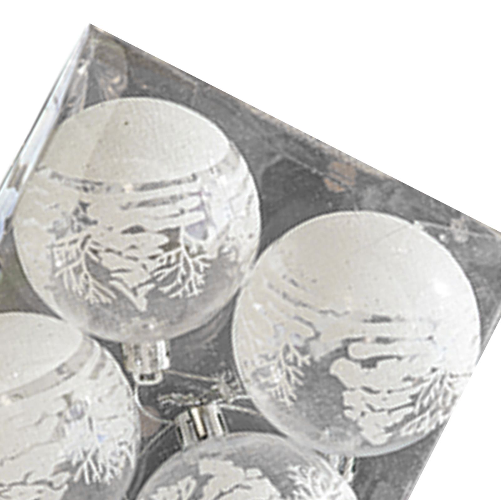 6 Pcs Xmas Ball Ornaments Set Snow Scene Shatterproof Transparent Acrylic view 2