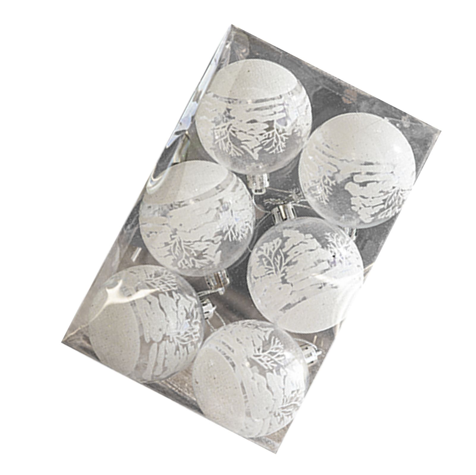 6 Pcs Xmas Ball Ornaments Set Snow Scene Shatterproof Transparent Acrylic view 6