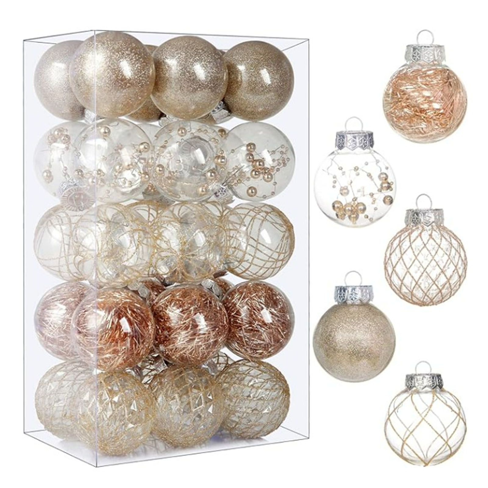 24pcs 6cm Xmas Tree Ball Ornaments Xmas Tree Decorations Holiday Decoration view 2