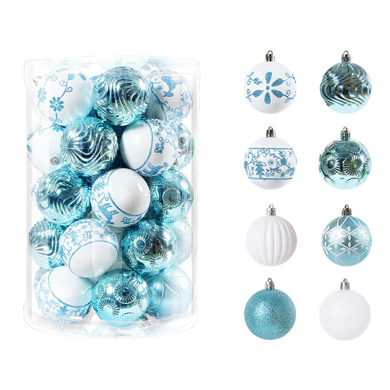 40PCS Xmas Tree Ball Plastic Lightweight Easy to Hang Ball Xmas Ball view 3