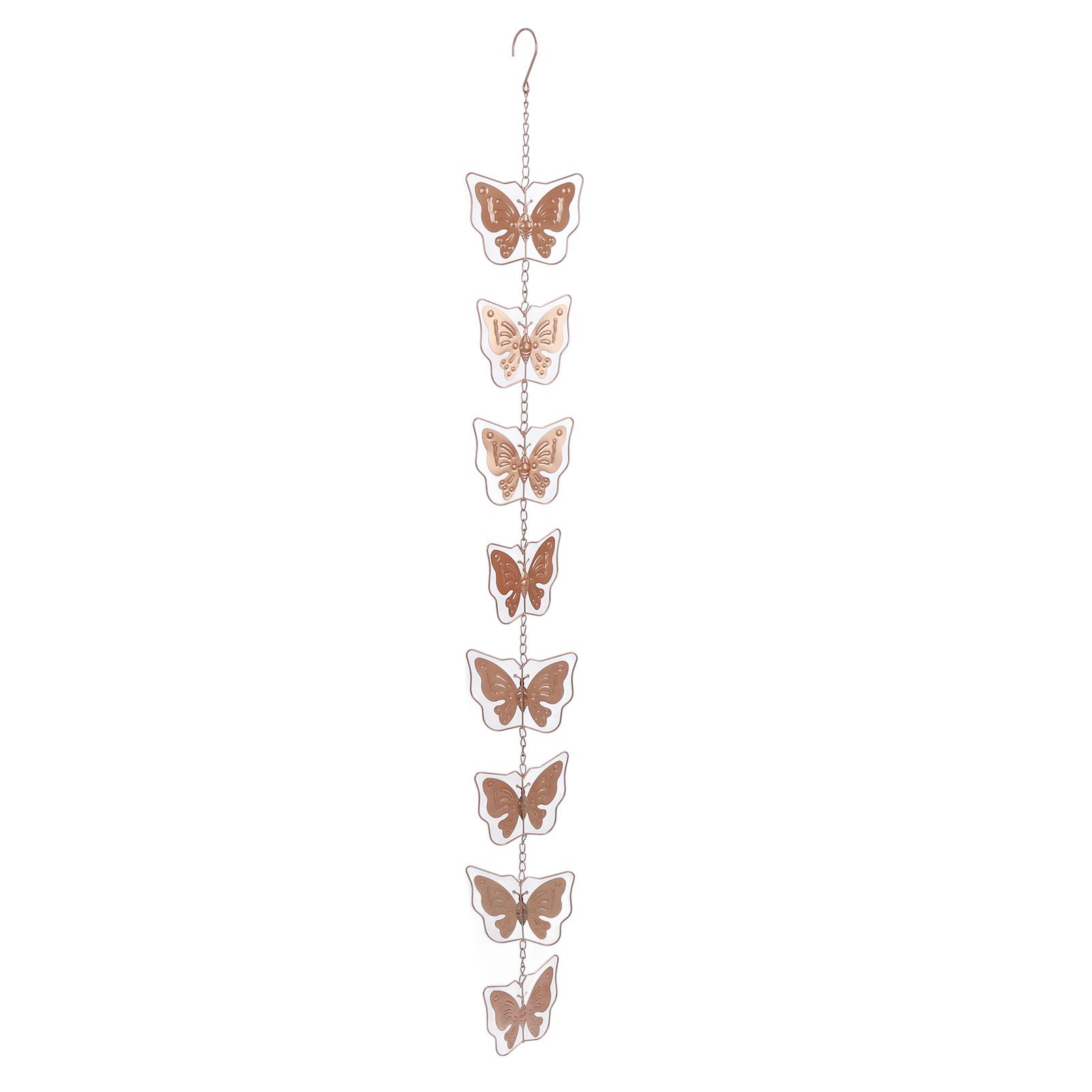 Metal Butterflies Rain Chain Decorative Water Diverter Functional Rain Chimes view 4