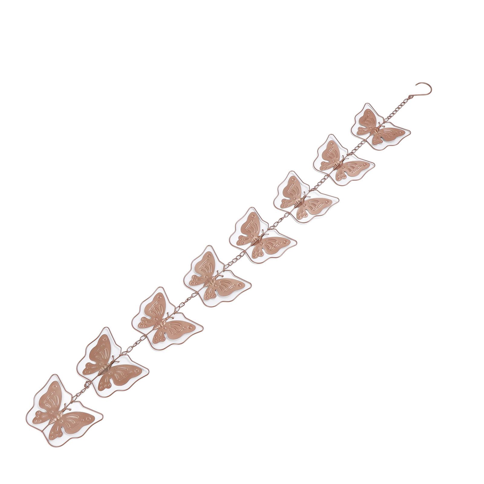 Metal Butterflies Rain Chain Decorative Water Diverter Functional Rain Chimes view 10