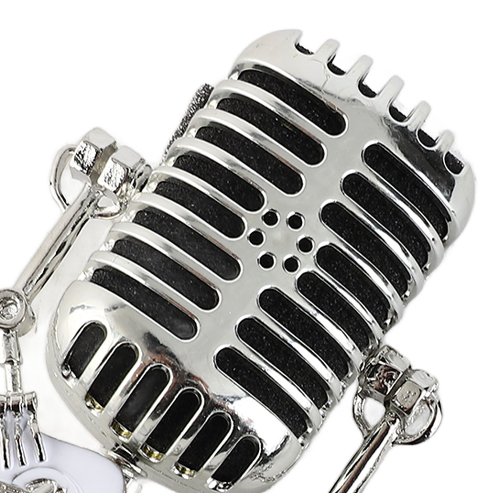 Vintage Microphone Guitar Robot Table Lamp USB Aluminum Metal Retro Microphone view 7