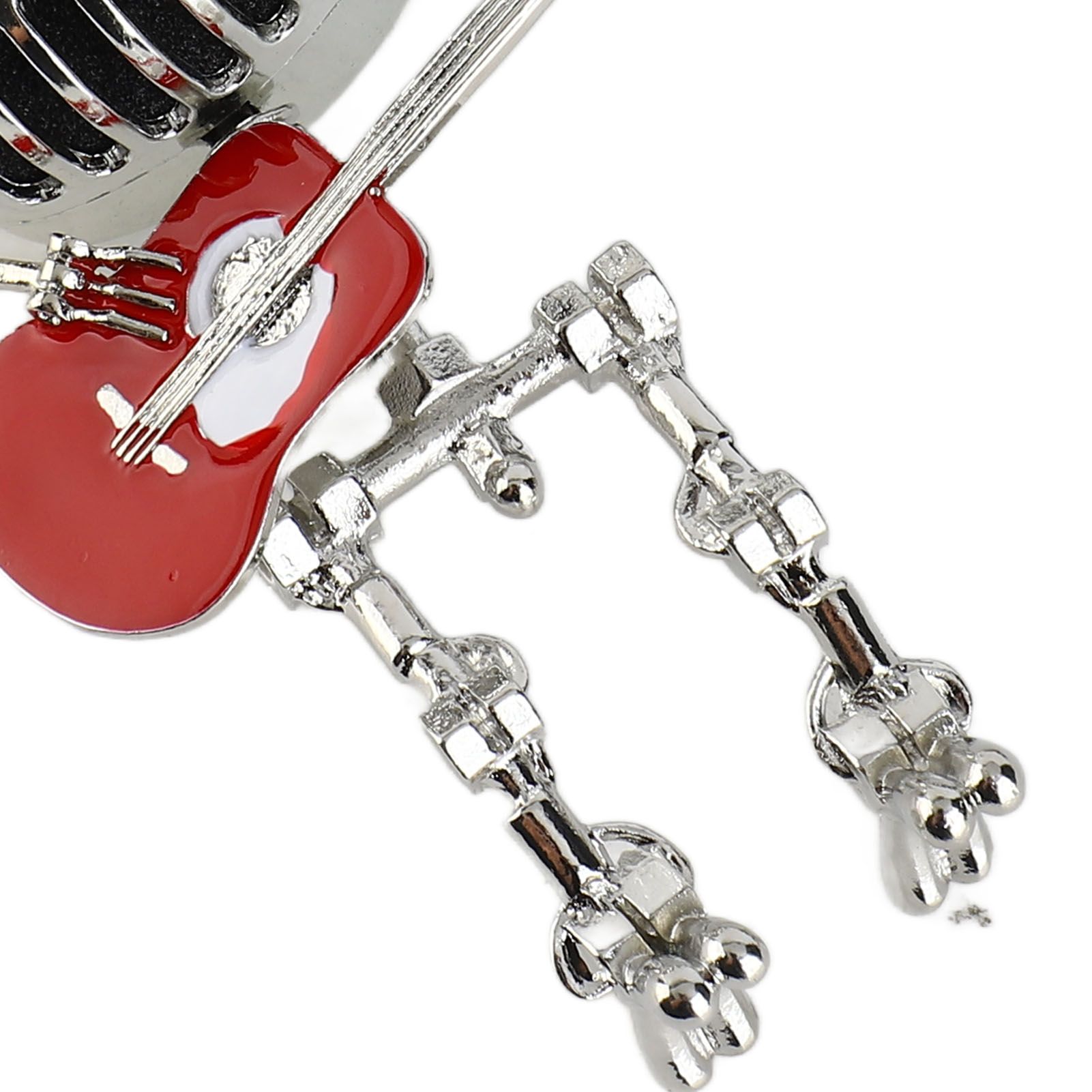 Vintage Microphone Guitar Robot Table Lamp USB Aluminum Metal Retro Microphone view 2
