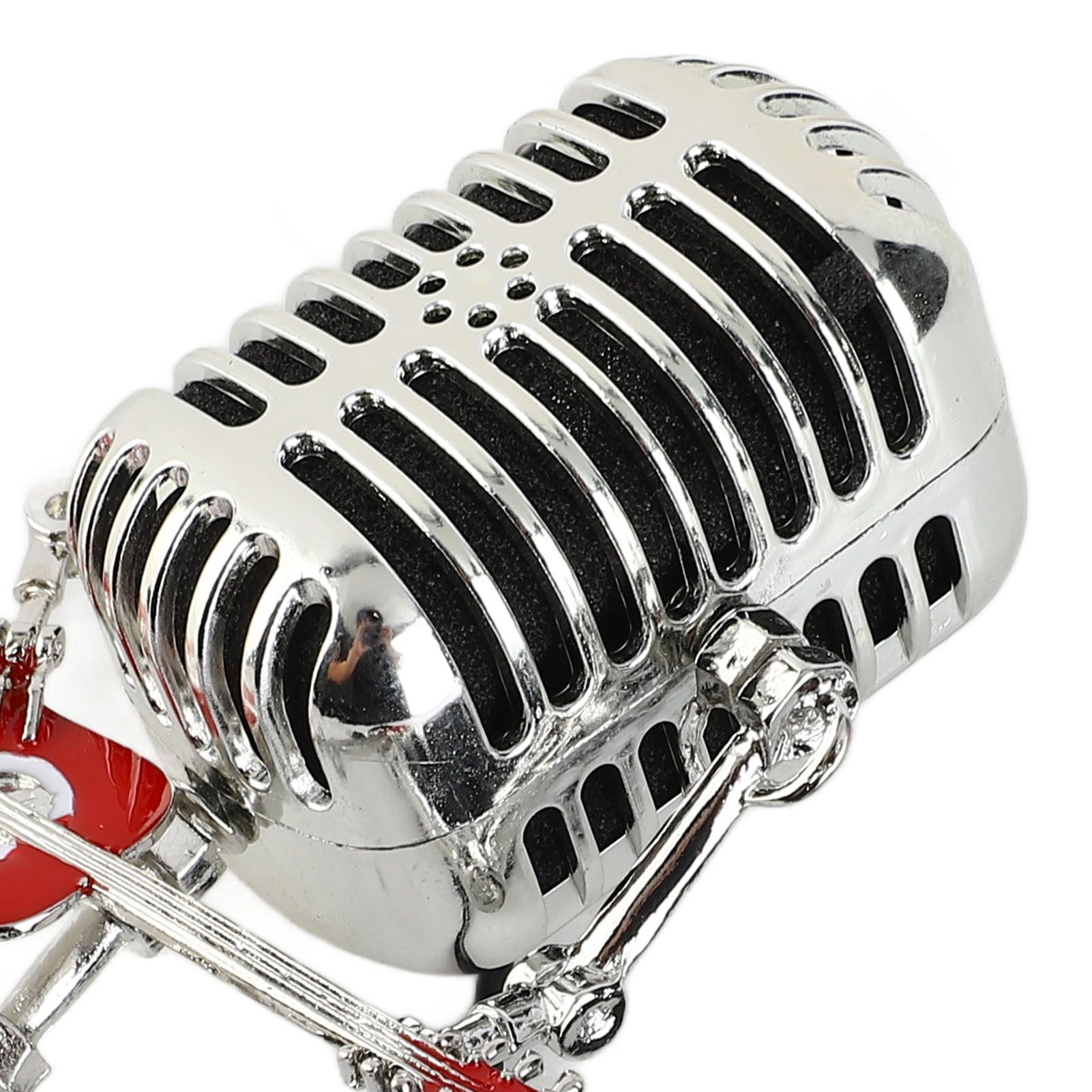 Vintage Microphone Guitar Robot Table Lamp USB Aluminum Metal Retro Microphone view 7