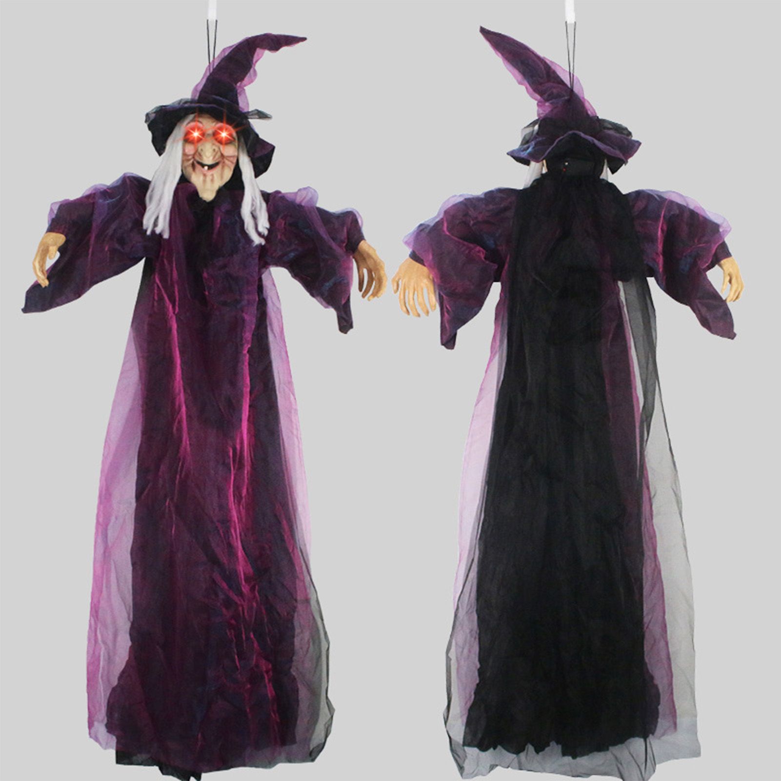 Hanging Witches Decor Voice Control Glowing Screaming Fabric Hanging Horror view 9