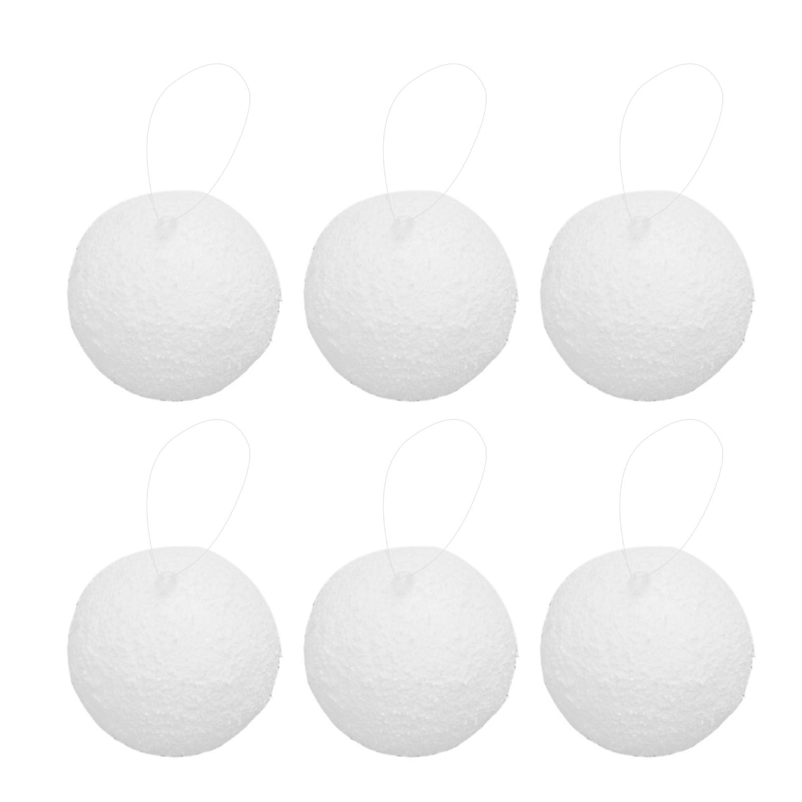 6PCS 3.94in Xmas Tree Ball Ornaments Foam Snowy Ball Ornaments Hanging