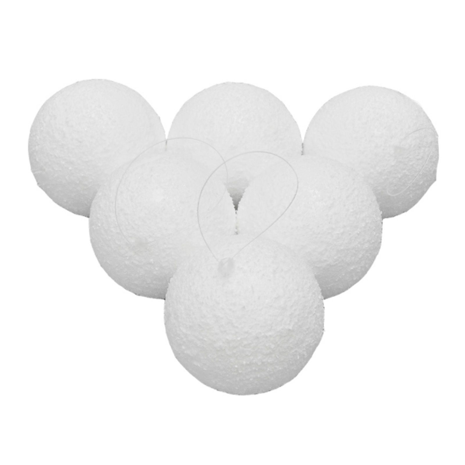 6PCS 3.94in Xmas Tree Ball Ornaments Foam Snowy Ball Ornaments Hanging view 2