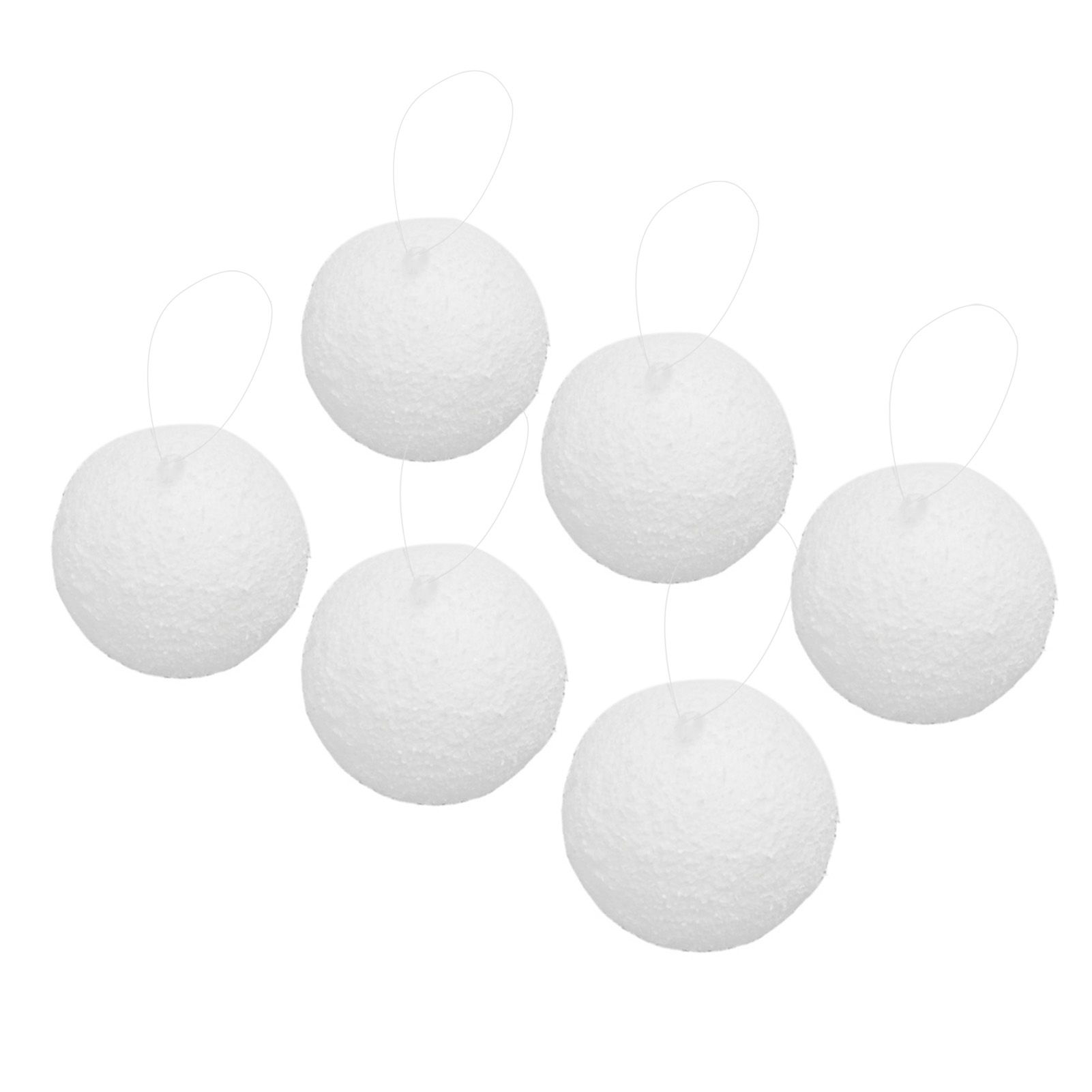 6PCS 3.94in Xmas Tree Ball Ornaments Foam Snowy Ball Ornaments Hanging view 3