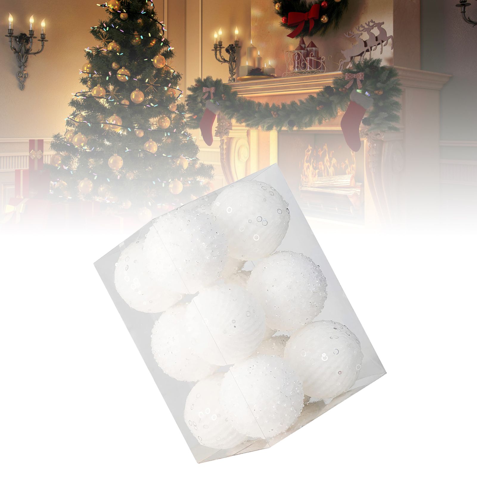 12pcs Xmas Ball Ornament Creative Lightweight Foam Xmas Tree Decorative Ball view 9