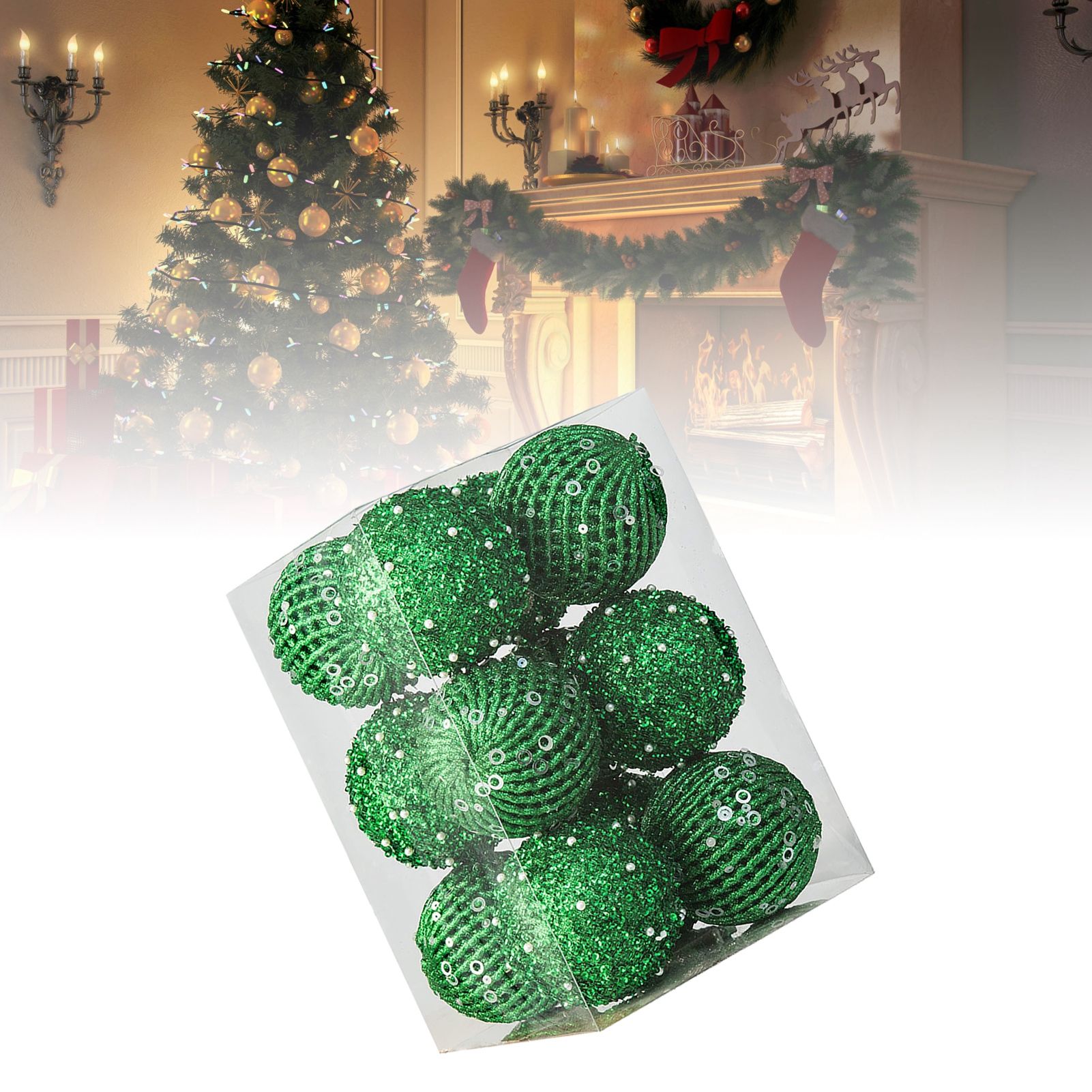 12pcs Xmas Ball Ornament Creative Lightweight Foam Xmas Tree Decorative Ball view 9