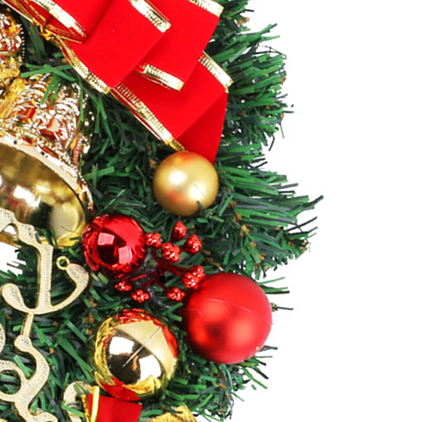 Xmas Wreath for Front Door Plastic Xmas Pine Wreath Decoration with Balls view 5