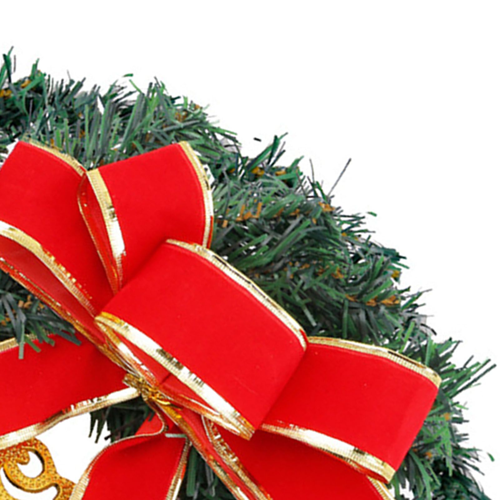 Xmas Wreath for Front Door Plastic Xmas Pine Wreath Decoration with Balls view 2