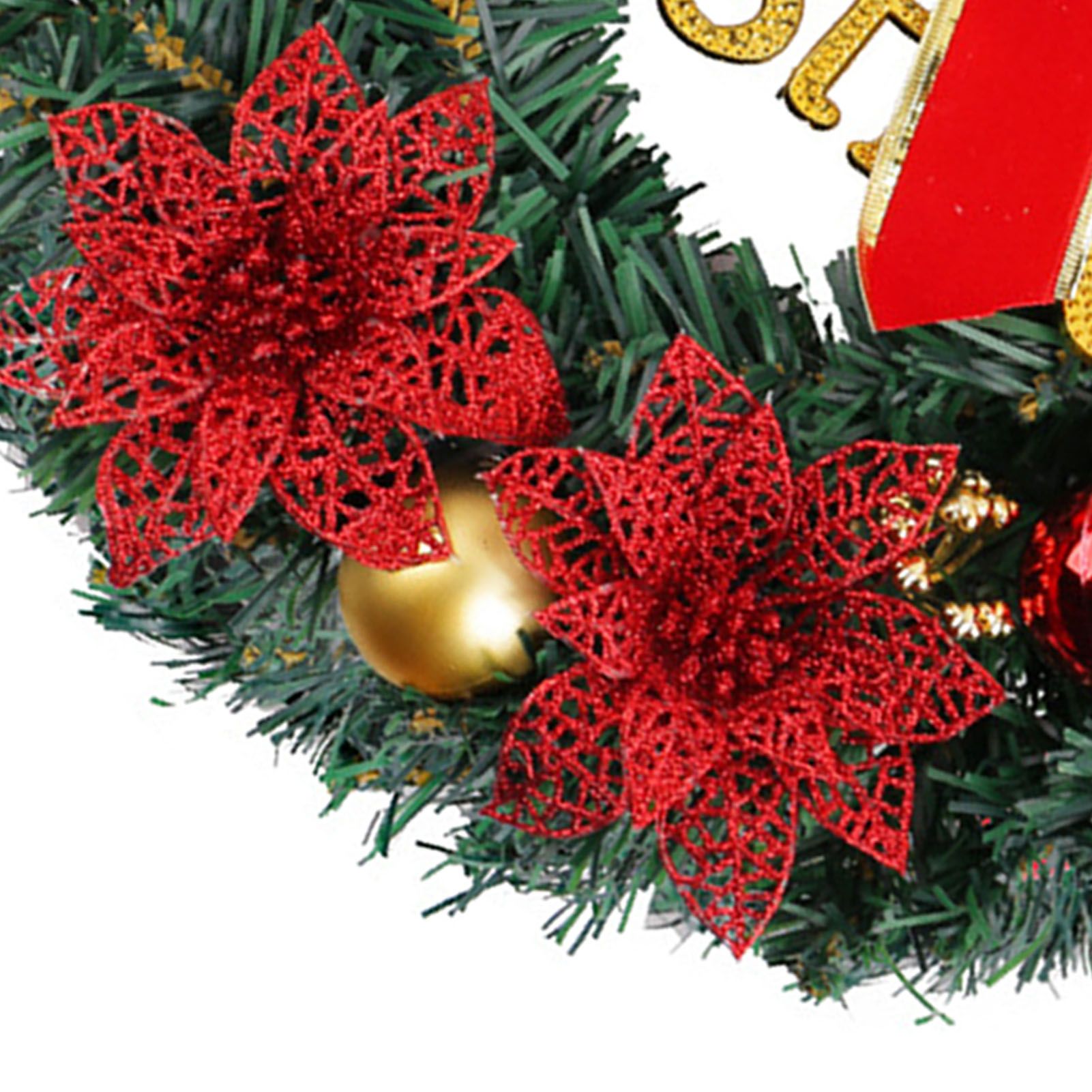 Xmas Wreath for Front Door Plastic Xmas Pine Wreath Decoration with Balls view 5