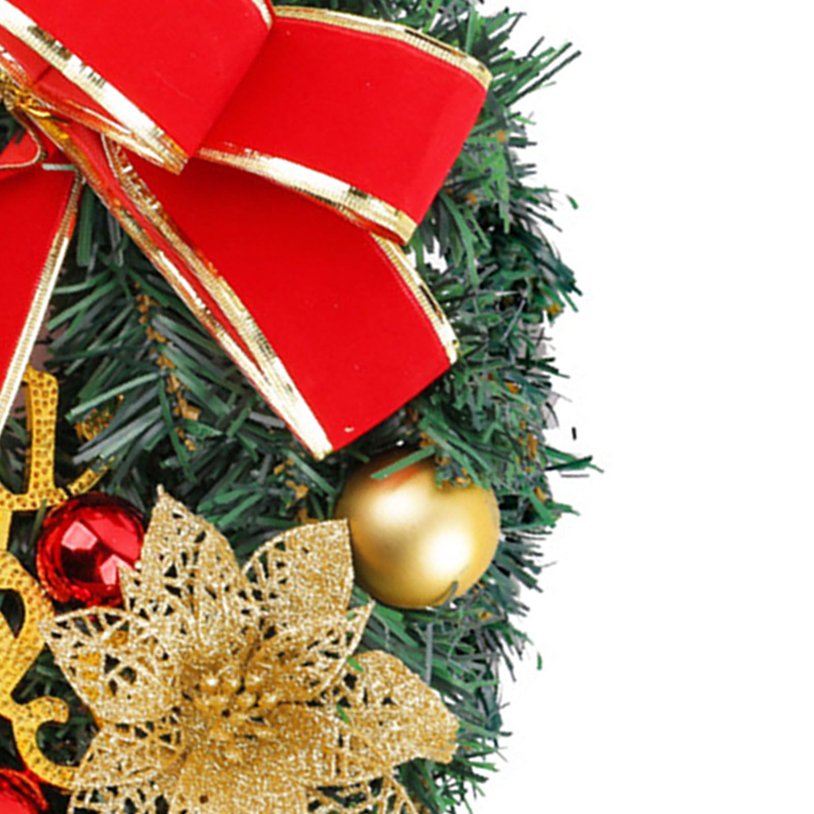 Xmas Wreath for Front Door Plastic Xmas Pine Wreath Decoration with Balls view 7