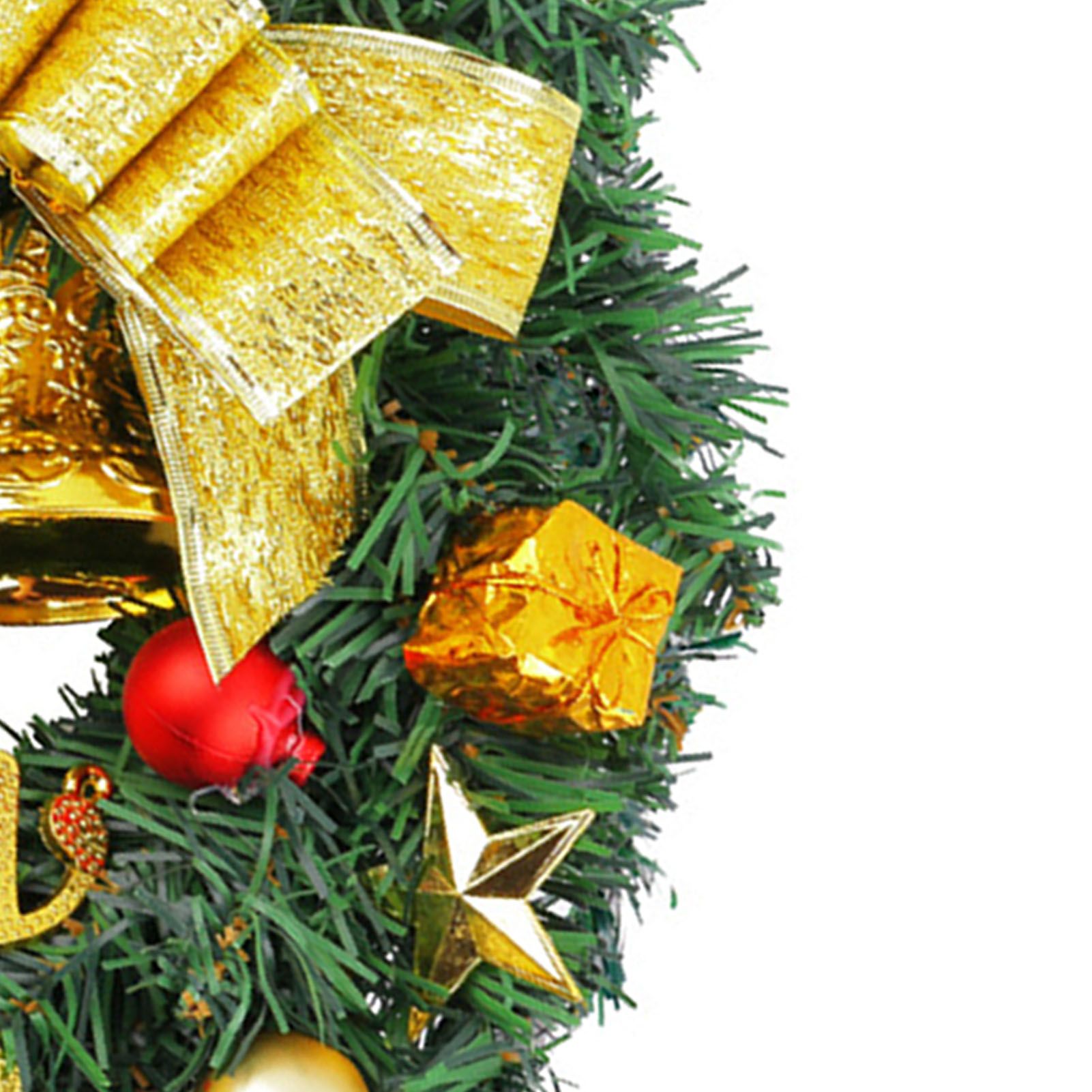 Xmas Wreath for Front Door Plastic Xmas Pine Wreath Decoration with Balls view 5