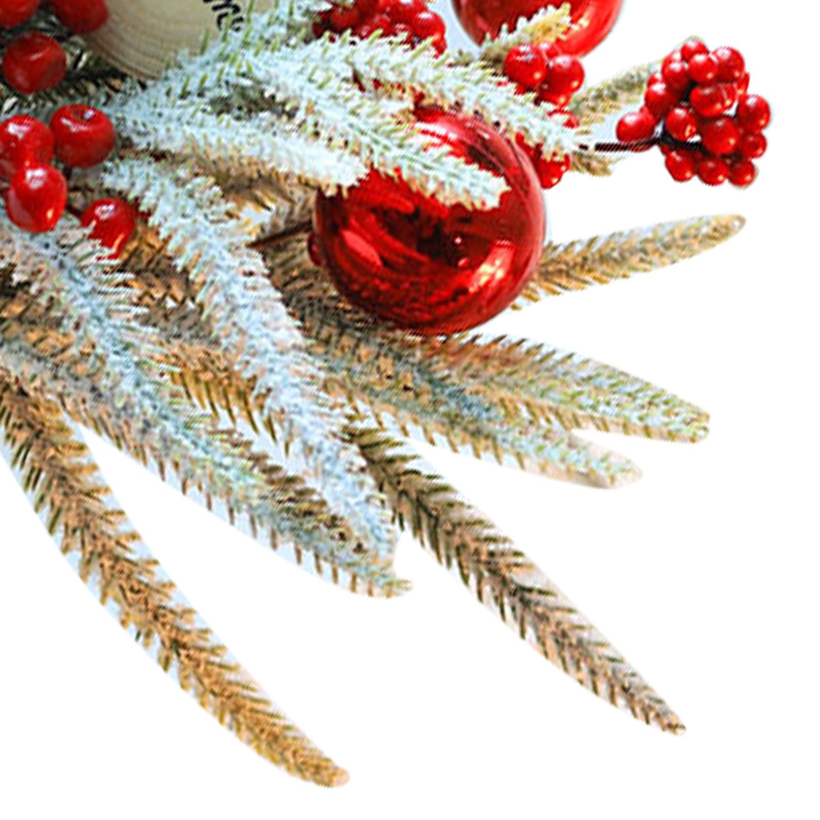 35cm Tabletop Xmas Tree Bark Wooden Barrel Decoration Artificial Bouquet view 5